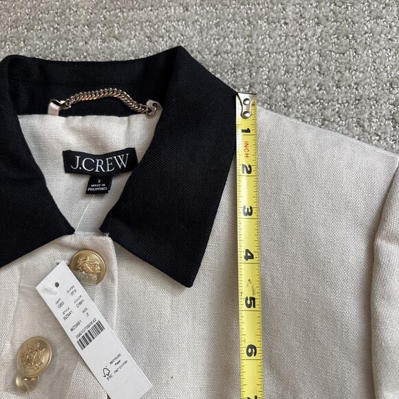 J.Crew Contrast Lady Jacket Textured Linen Blend Dried Wheat Preppy US 2 NWT - Picture 8 of 10